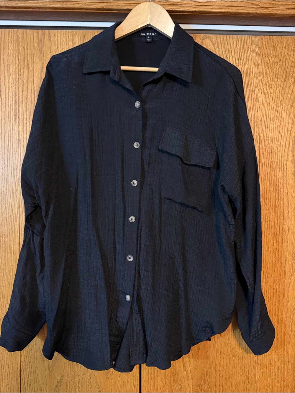 Women’s Black Button-Up Shirt